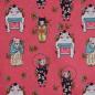 Preview: Baumwollstoff Motivdruck Katzen Japanstyle auf bonbonrosa